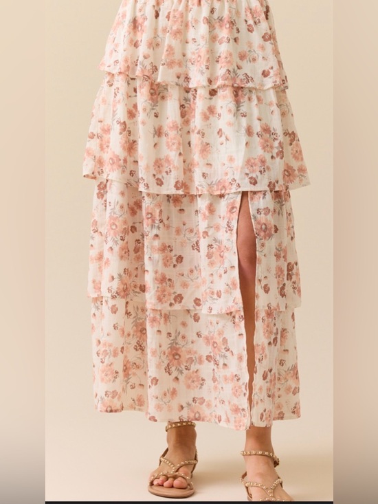 Altar'd State Dresses & Skirts - Tiered Floral Skirt in Blush Peach